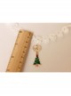 Simple Retro Fashion Christmas Green Small Tree Love White Lace Female Short Necklace