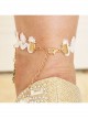 Personality Retro Fashion Christmas Green Tree Golden Love Letter White Lace Female Anklet