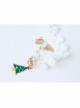 Personality Retro Fashion Christmas Green Tree Golden Love Letter White Lace Female Anklet