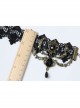 Retro Personality Gothic Fashion Wings Black Lace Gemstone Female Anklet