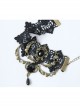 Retro Personality Gothic Fashion Wings Black Lace Gemstone Female Anklet