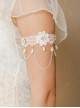 Lolita Baroque Fashion Retro White Lace Married Flower Pearl Tassel Female Armband