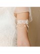 Lolita Baroque Fashion Retro White Lace Married Flower Pearl Tassel Female Armband