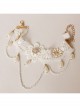 Lolita Baroque Fashion Retro White Lace Married Flower Pearl Tassel Female Armband