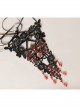 Gothic Punk Retro Fashion Black Lace Ruby Tassel Wide Female Armband