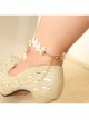 Retro Baroque White Lace Pearl Butterfly Simple Fashion Female Anklet