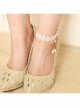 Retro Baroque White Lace Pearl Butterfly Simple Fashion Female Anklet