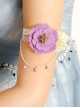 Fashion Retro Holiday Purple Flowers Pearl White Leaves Lace Female Armband