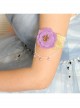 Fashion Retro Holiday Purple Flowers Pearl White Leaves Lace Female Armband