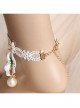 Bride Princess Retro Baroque White Lace Flower Pendant Simple Fashion Female Anklet