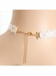 Fashion Retro Holiday Holiday White Lace Flower Pearl Female Choker