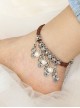 Retro Casual Fashion Mermaid White Pearl Velvet Rope Female Anklet