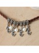 Retro Casual Fashion Mermaid White Pearl Velvet Rope Female Anklet