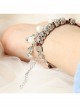 Retro Casual Fashion Mermaid White Pearl Velvet Rope Female Anklet