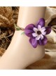Retro Fashion Holiday Weaving Leaves Branches Purple Flowers Female Anklet