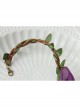 Retro Fashion Holiday Weaving Leaves Branches Purple Flowers Female Anklet