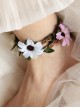 Fashion Casual Beautiful Bride White Purple Artificial Flower Rattan Female Anklet