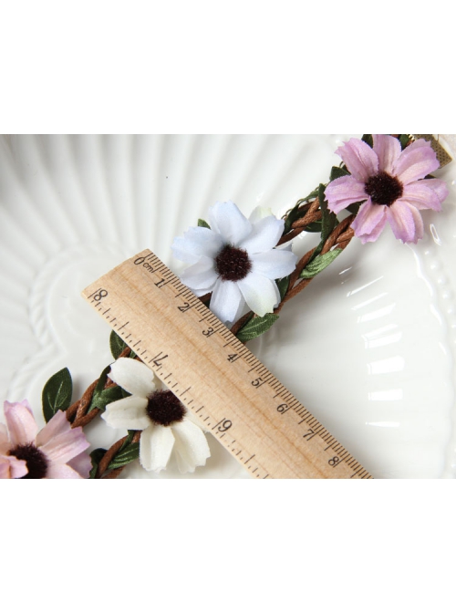 Fashion Casual Beautiful Bride White Purple Artificial Flower Rattan Female Anklet
