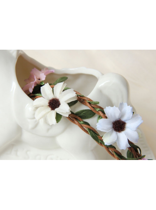Fashion Casual Beautiful Bride White Purple Artificial Flower Rattan Female Anklet
