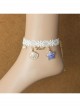 Fashion Leisure Seaside Tourism Vacation White Lace Pearl Starfish Shell Love Letter Female Anklet