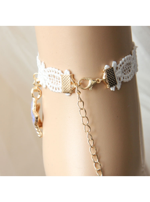 Fashion Leisure Seaside Tourism Vacation White Lace Pearl Starfish Shell Love Letter Female Anklet