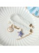 Fashion Leisure Seaside Tourism Vacation White Lace Pearl Starfish Shell Love Letter Female Anklet