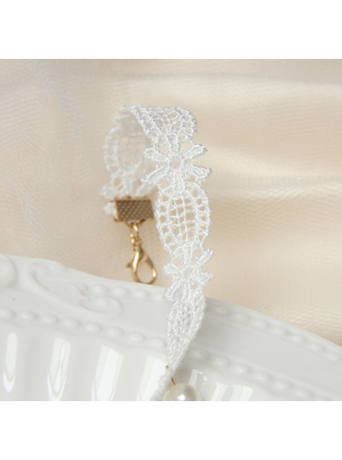 Fashion Leisure Seaside Tourism Vacation White Lace Pearl Starfish Shell Love Letter Female Anklet