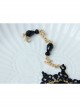 Gothic Retro Fashion Black Crystal Rose Flower Snowflake Lace Love Letter Female Anklet