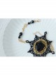 Gothic Retro Fashion Black Crystal Rose Flower Snowflake Lace Love Letter Female Anklet