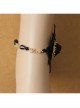 Gothic Retro Fashion Black Crystal Rose Flower Snowflake Lace Love Letter Female Anklet