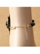 Gothic Retro Fashion Black Crystal Rose Flower Snowflake Lace Love Letter Female Anklet