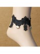Retro Fashion Gothic Ruby Black Lace Flower Female Simple Anklet