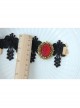 Retro Fashion Gothic Ruby Black Lace Flower Female Simple Anklet