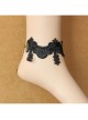 Handmade Retro Fashion Gothic Black Lace Rose Flower Beauty Female Fashion Anklet