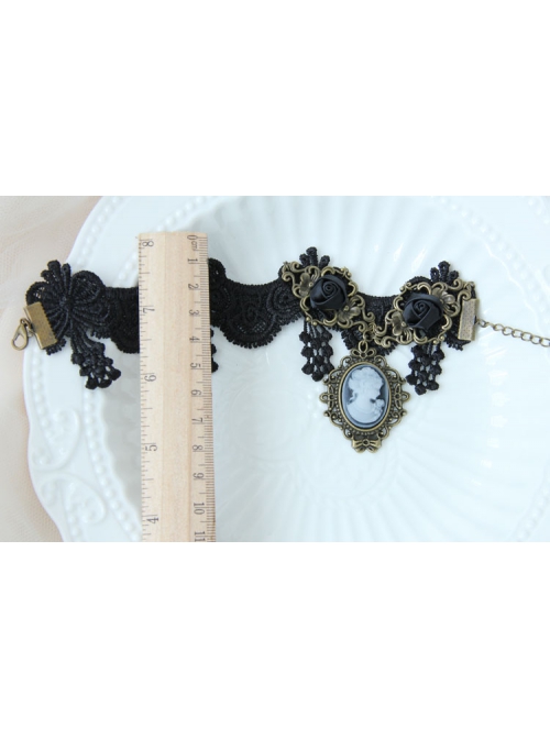 Handmade Retro Fashion Gothic Black Lace Rose Flower Beauty Female Fashion Anklet