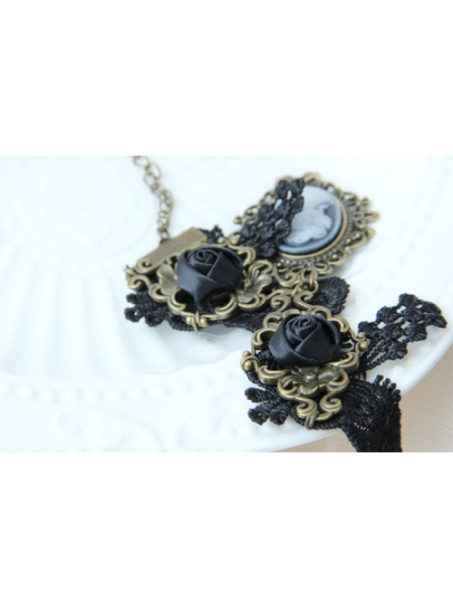 Handmade Retro Fashion Gothic Black Lace Rose Flower Beauty Female Fashion Anklet