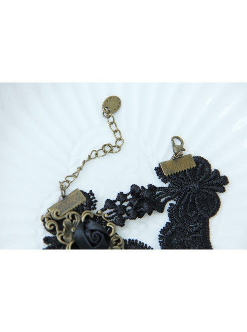 Handmade Retro Fashion Gothic Black Lace Rose Flower Beauty Female Fashion Anklet