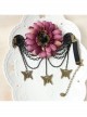 Retro Fashion Personality Black Lace Metal Butterfly Purple Flower Female Arm Chain