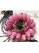 Retro Fashion Personality Black Lace Metal Butterfly Purple Flower Female Arm Chain