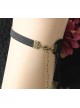 Retro Fashion Personality Black Lace Metal Butterfly Purple Flower Female Arm Chain