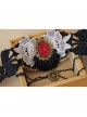 Queen Bride Fashion Retro Gothic Ruby Tassel Black Crochet Lace Collar