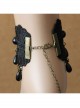 Black Lace Pearl Resin Diamond Tassel Palace Retro Goth Fashion Female Dance Anklet