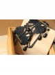 Black Lace Pearl Resin Diamond Tassel Palace Retro Goth Fashion Female Dance Anklet