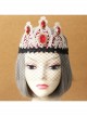 Queen Princess Bride Fashion Vintage Ruby Black Lace Crown Prom Veil