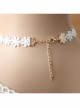 Fashion Retro Baroque Christmas White Snowflake Pendant Lace Pearl Female Choker