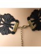 Fashion Retro Exaggerated Gothic Purple Flower Black Lace Tassel Pearl Christmas Female Choker