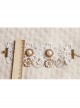 Bride Bridesmaid Wedding Dress Fashion Baroque Retro Braided White Lace Pearl Flower Female Anklet