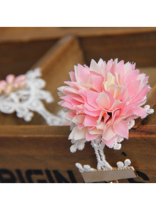Bride Wedding Dress Fashion Lolita Cute Female White Lace Pink Flower Anklet