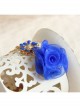 Fashion Beautiful, Simple Royal Blue Flowers Golden Chain Retro Female Anklet