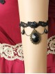Retro Gothic Fashion Black Lace Rose Flower Pearl Tassel Dancing Female Armband